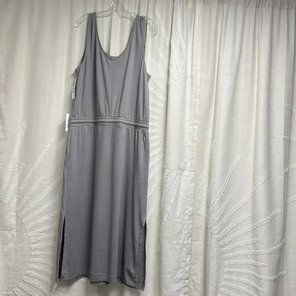 NWT Haven Well/Talbots Lt Grey Maxi dress with drawstring waist pockets - Picture 2 of 2